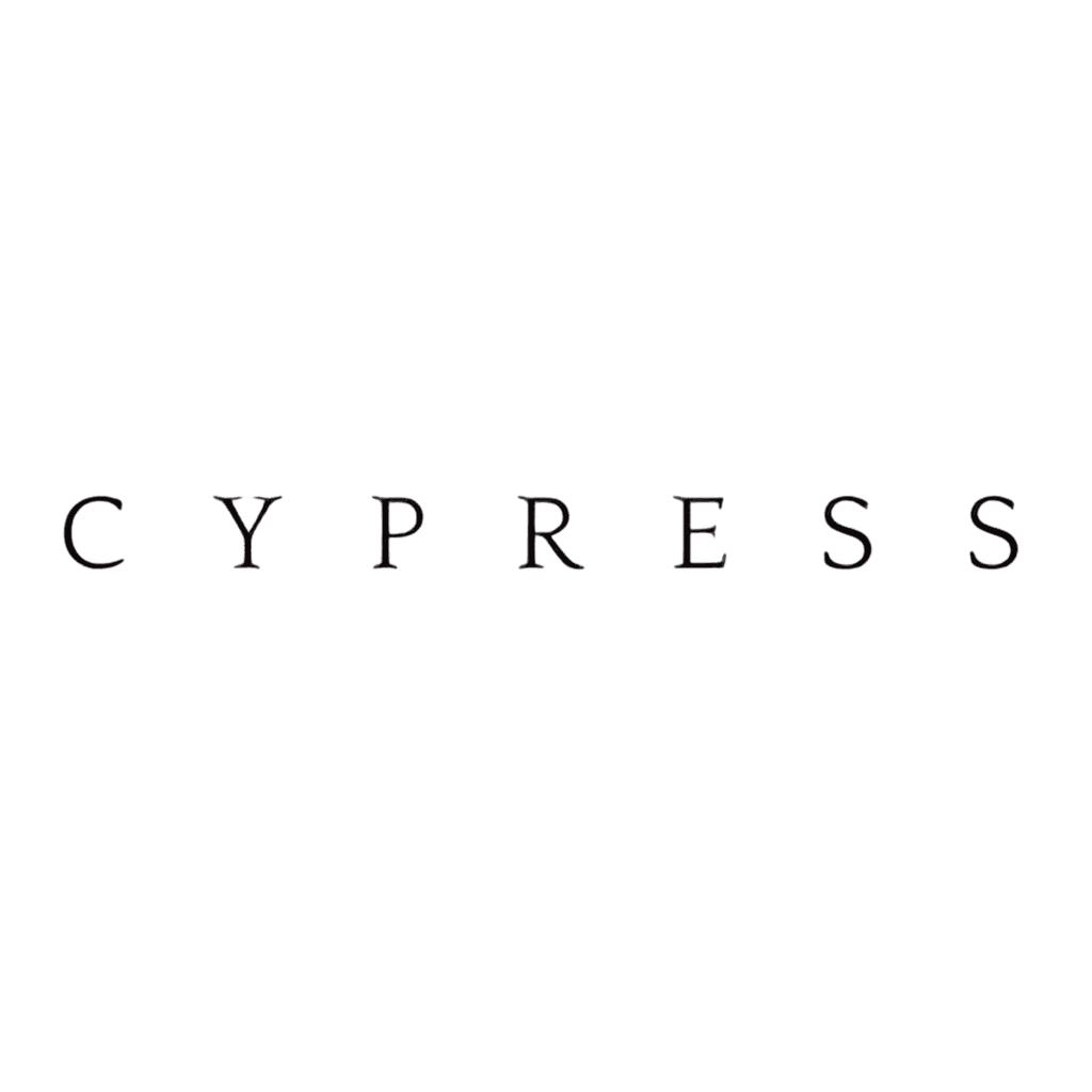 The word "CYPRESS" in all capital letters, spaced out, centered on a plain light background.