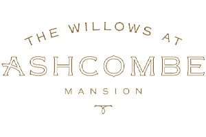 The logo reads "The Willows at Ashcombe Mansion" in capital letters with a small decorative underline beneath the word "Mansion.