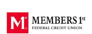 Members 1st Federal Credit Union logo with a red square containing "M1st" and the full name in black text to the right.