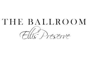 venue-logo-ballroom-at-ellis-preserve Logo with "THE BALLROOM" in uppercase serif font above "Ellis Preserve" in cursive script on a white background.